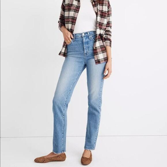 Madewell Jeans Womens Size 25 Classic Straight Leg Light Wash High Rise Stretch - Picture 1 of 13
